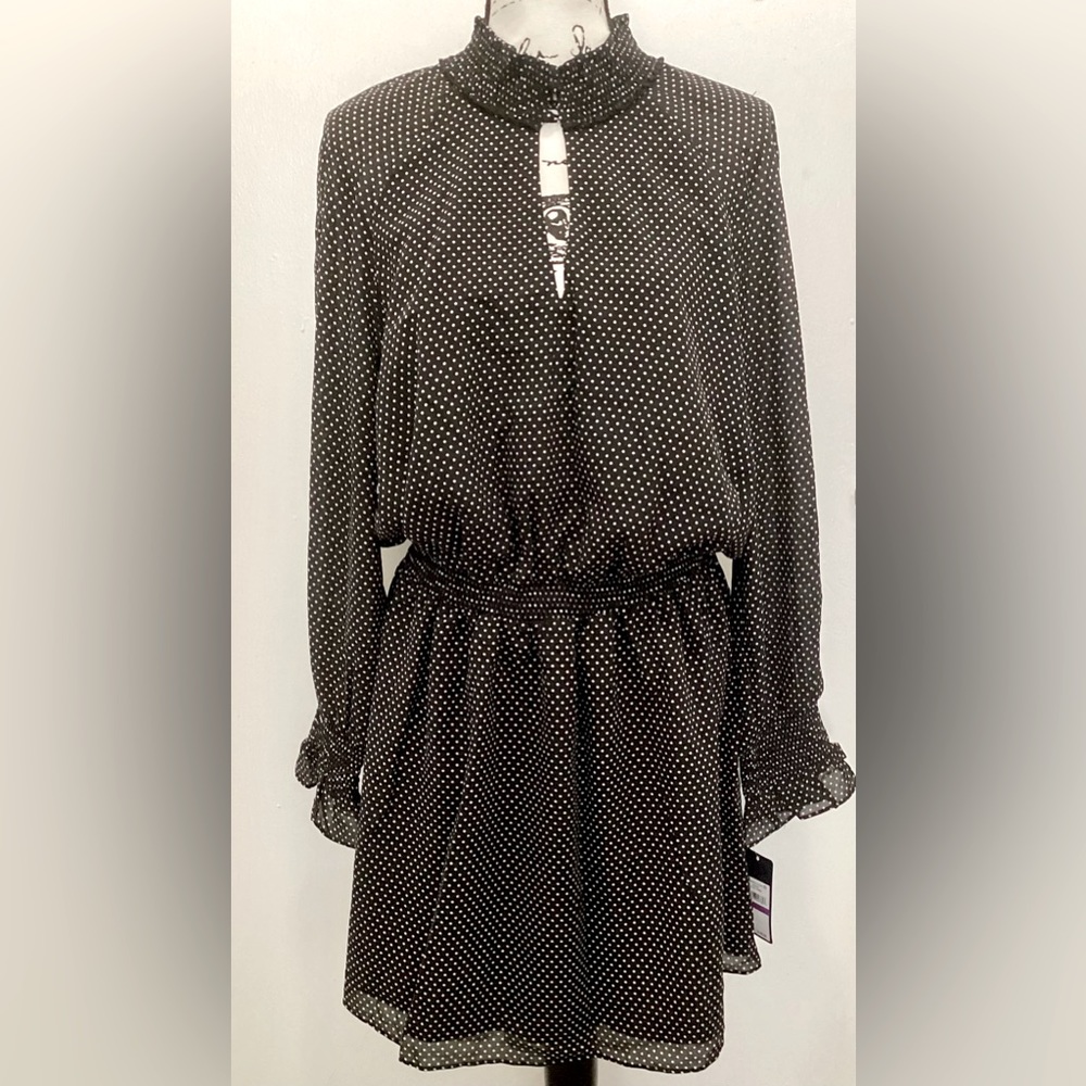 NWT Rachel Rachel Roy Polka Dot Puff Sleeve Mini Dress Sz XXL